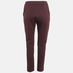Max Mara Burgundy Jersey Formal Trousers S