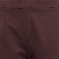 Max Mara Burgundy Jersey Formal Trousers S