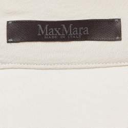 Pre Owned Max Mara Grey Silk Ruffled Maxi Skirt L