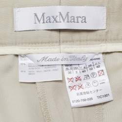 Pre Owned Max Mara Beige Cotton Blend Trousers M