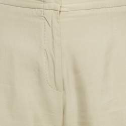 Pre Owned Max Mara Beige Cotton Blend Trousers M