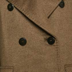 Max Mara Khaki Green Cashmere Double Breasted Coat S