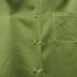 Max Mara Green Satin Button Front Shirt M