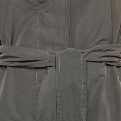 Max Mara Olive Green Cotton Blend Hooded The Cube Long Coat XS
