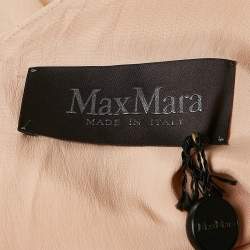Pre Owned Max Mara Beige Crepe Drape Detail Sleeveless Dress M