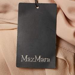 Pre Owned Max Mara Beige Crepe Drape Detail Sleeveless Dress M