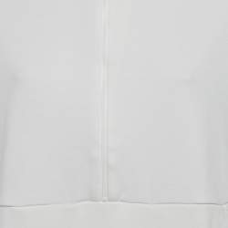 Pre Owned Max Mara White Cotton Zip Detail Crew Neck Sweatshirt M