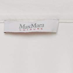 Pre Owned Max Mara White Cotton Zip Detail Crew Neck Sweatshirt M