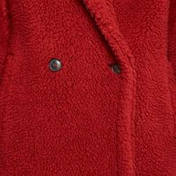 Max Mara Red Teddy Bear Double Breasted Coat M