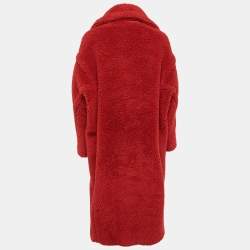 Max Mara Red Teddy Bear Double Breasted Coat M