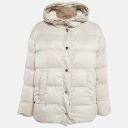 Max Mara The Cube Cream Polyamide Reversible Down Jacket S
