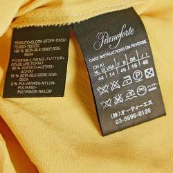Max Mara Yellow Abstract Print Chiffon Silk Sleeveless Draped Gown L