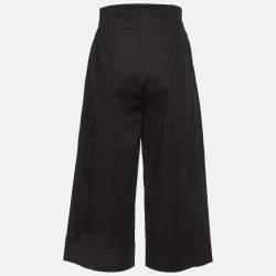 Pre Owned Max Mara Studio Black Cotton Pleated Culottes XS