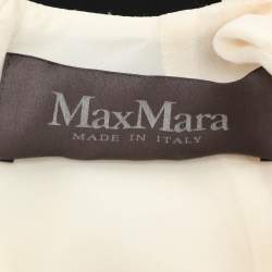 Max Mara Cream/Black Fabric Short Sleeve Belted Jumpsuit M