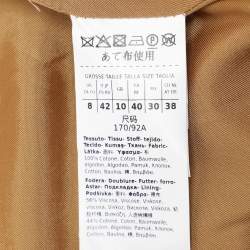 Max Mara Brown Cotton Front Zip Half Sleeve Jacket M