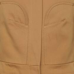 Max Mara Brown Cotton Front Zip Half Sleeve Jacket M