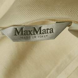 Pre Owned Max Mara Off-White Linen Gabardine Double Breasted Blazer S