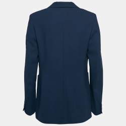 Max Mara Navy Blue Wool Blend Single Breasted Blazer M