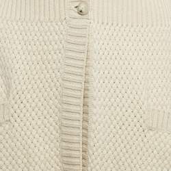 Pre Owned Max Mara Beige Pure Cashmere Knit Long Cardigan L
