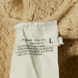 Pre Owned Max Mara Beige Pure Cashmere Knit Long Cardigan L