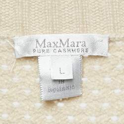 Pre Owned Max Mara Beige Pure Cashmere Knit Long Cardigan L