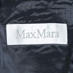 Pre Owned Max Mara Navy Blue Gabardine Cotton Tailored Pants Suit M