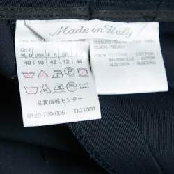 Pre Owned Max Mara Navy Blue Gabardine Cotton Tailored Pants Suit M