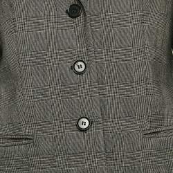 Max Mara Grey Plaid Wool Single Breasted Pants Suit M