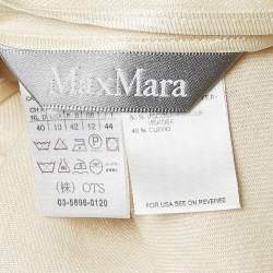 Pre Owned Max Mara Cream Linen Single Breasted Pantsuit M