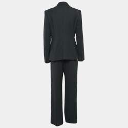 Max Mara Black Wool Tailored Pantsuit M
