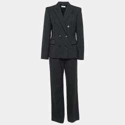 Max Mara Black Wool Tailored Pantsuit M