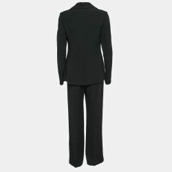 Pre Owned Max Mara Black Crepe Tailored Pants Suit M