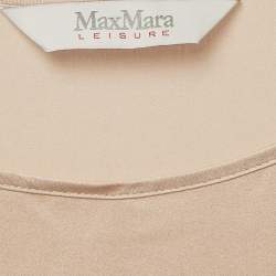 Pre Owned Max Mara Leisure Pink Satin Silk Long Sleeve Blouse S