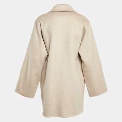 Pre Owned Max Mara Beige Cashmere Felt Kassel Short Coat S