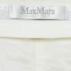 Pre Owned Max Mara Cream Crepe Pleated Shorts L