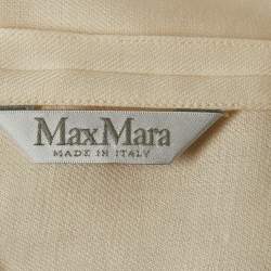 Pre Owned Max Mara Cream Linen Single Breasted Blazer S