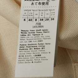 Pre Owned Max Mara Cream Linen Single Breasted Blazer S