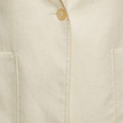 Pre Owned Max Mara Cream Linen Single Breasted Blazer S