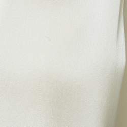 Max Mara Leisure Cream Satin Silk Long Sleeve Blouse XL