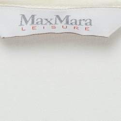 Max Mara Leisure Cream Satin Silk Long Sleeve Blouse XL