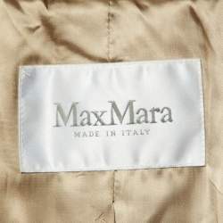 Max Mara Brown Camel Wool Fringed Wrap Coat S