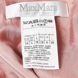 Pre Owned Max Mara Pink Camel Wool Belted Midi Dress S