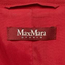 Max Mara Studio Red Virgin Wool Single Breasted Blazer M