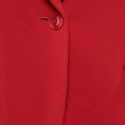 Max Mara Studio Red Virgin Wool Single Breasted Blazer M
