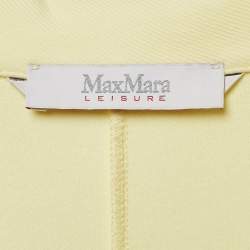 Max Mara Yellow Gabardine Single Breasted Long Coat M