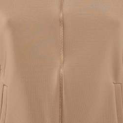 Max Mara Beige Jersey High Neck Zip-Up Jacket M