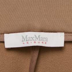 Max Mara Beige Jersey High Neck Zip-Up Jacket M