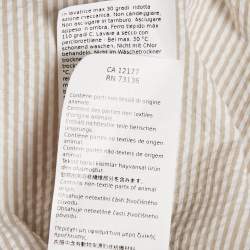 Max Mara Leisure Beige Seersucker Stripe Cotton Tie-Up Waist Detail Shirt L