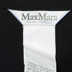 Max Mara Black Crepe Pleated Trousers M