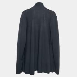 Max Mara Navy Blue Stretch Knit Long Open Front Cardigan XL